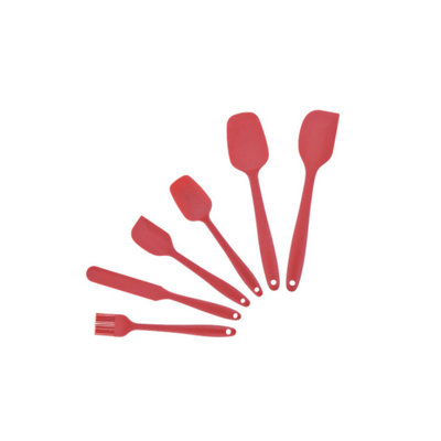 Set Of 6 Silicone Cooking Set- Red