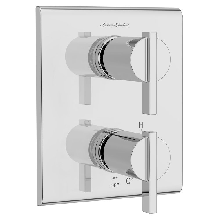American Standard Tu184.740 Times Square 3 Function Pressure Balanced Valve Trim Only With Double Handle Integrated Diverter - Less Rough In Polished