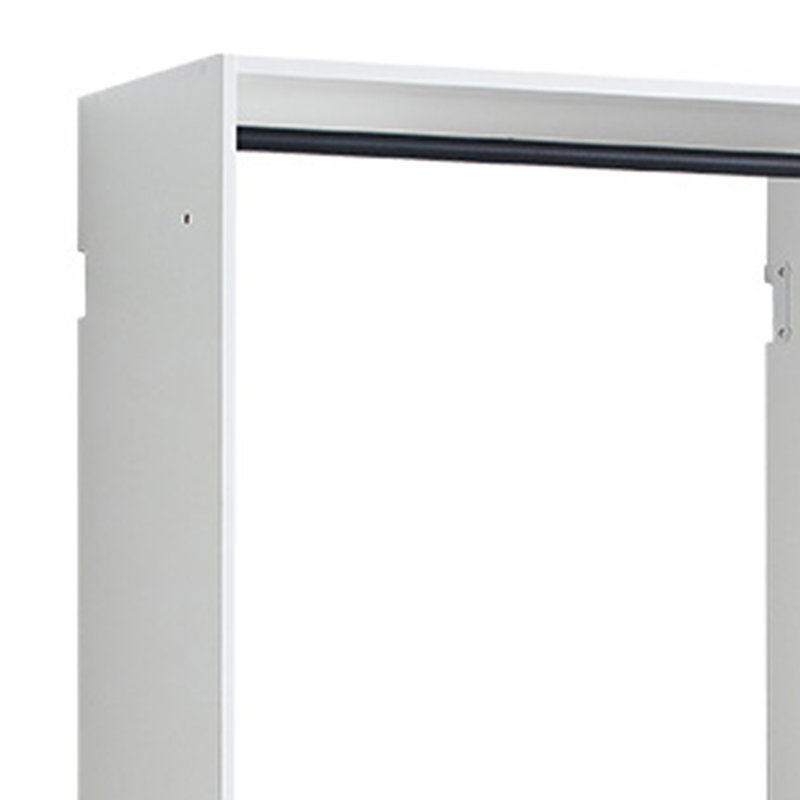 Ensemble de placard mural Vedz, 1 tablette, 5 tringles de suspension, mélamine, White/Black