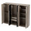 Armoire de rangement 6 portes en bois pour la chambre à coucher, avec 2 tiroirs à l'intérieur, noir + nature