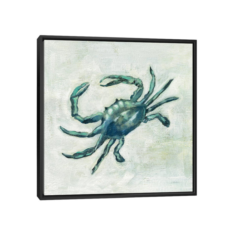 " Indigo Sea Life II " by Silvia Vassileva, Black Framed, No Mat, 18" H x 18" W x 1.5" D