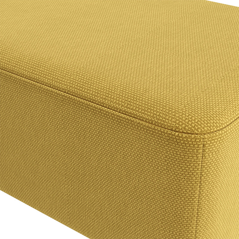Arturo 57cm Wide Rectangle Solid Colour Footstool Ottoman, Yellow