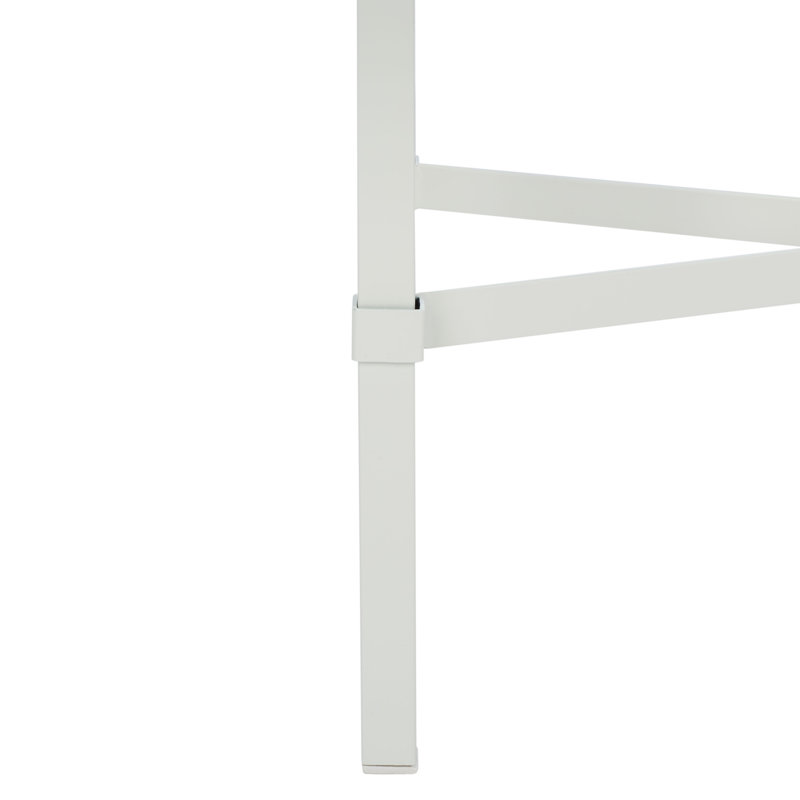 Genevieve Glass Top End Table, White