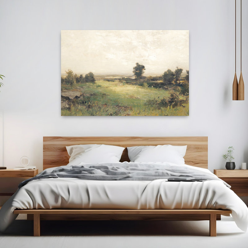 Paysage champêtre abstrait contemporain, art naturel, H 60 po x l 40 po