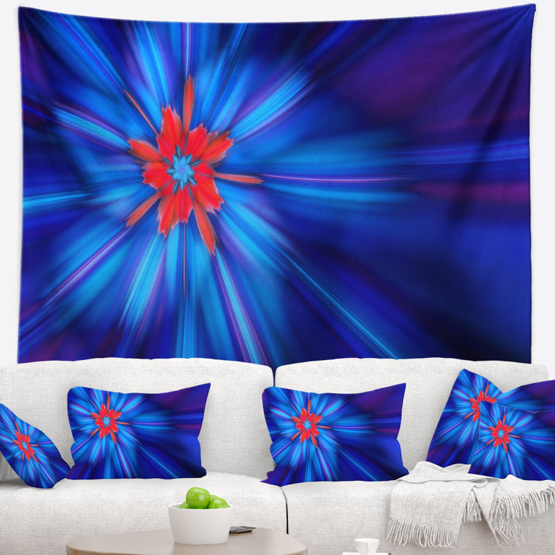 Tapisserie de feux d'artifice floraux, H 78 po x l 92 po
