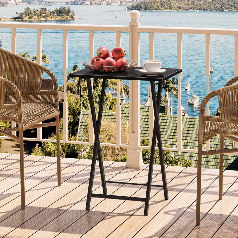 Klose Cross Legs End Table, Black