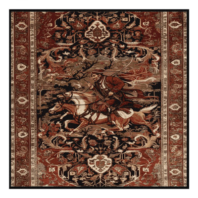 Machine Washable Persian Brown Area Rug