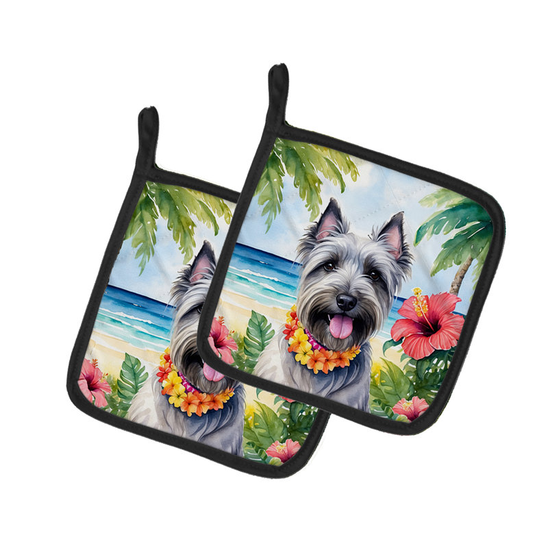 Caroline's Treasures Luau Party Floral Polyester Potholder Set