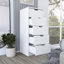 Commode Kamran, cinq tiroirs Narrows, finition blanche-649732658