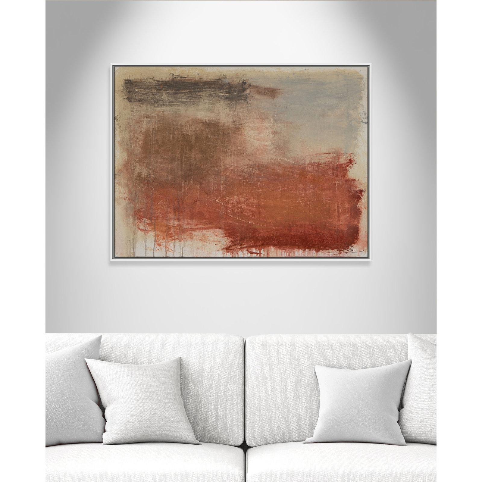 Colin "Autumn Over The Riviera" Print, 31.5" H x 41.5" W, White