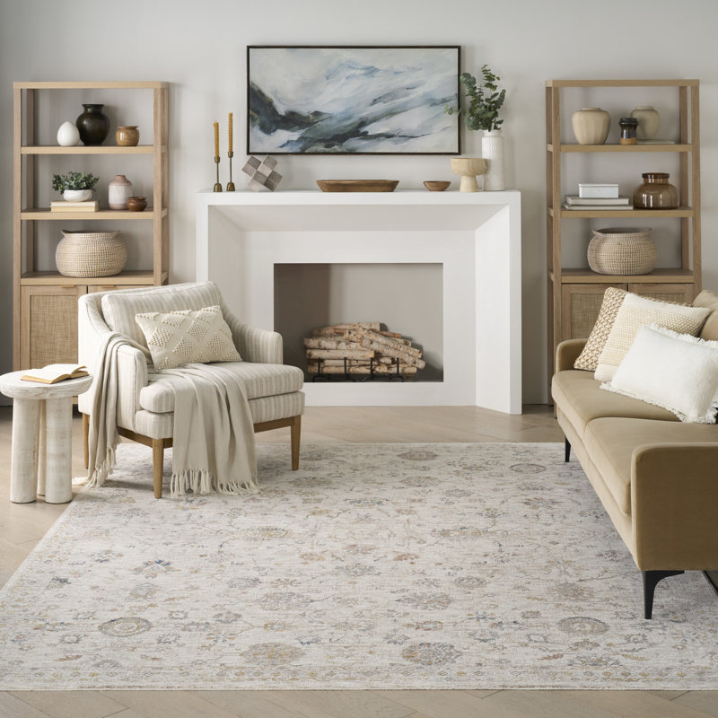 Reuland 8' x 10' Ivory Multicolor Vintage Indoor Rug, Rectangle 8' x 10'