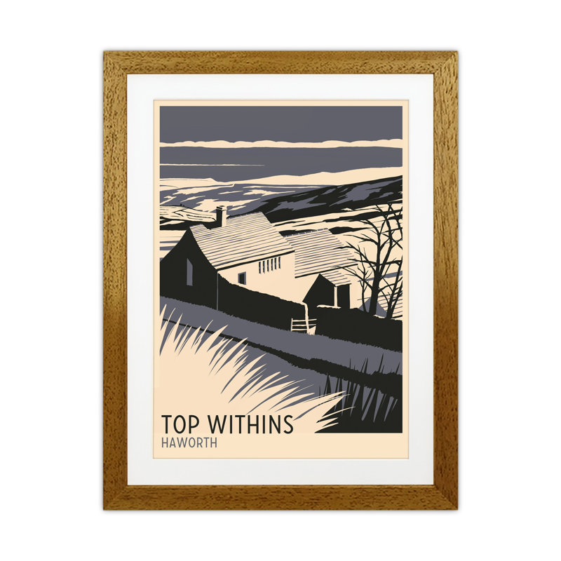 Top Withins Portrait by Richard O'Neill - Print, Brown Framed, 43.5cm H x 33.5cm W x 3cm D