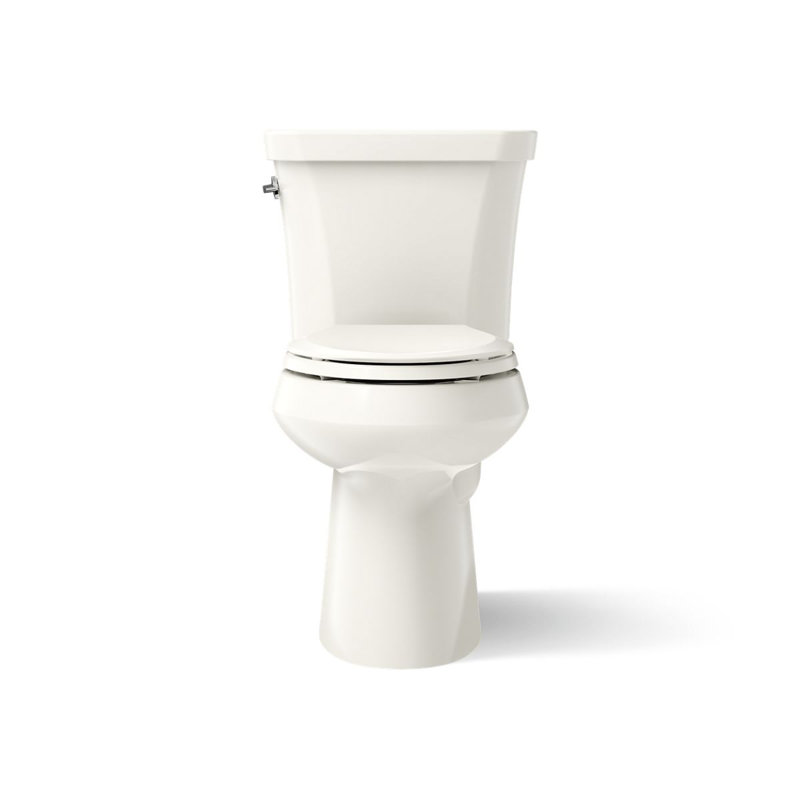 Highline 1.6 GPF Elongated Two-Piece toilet (Seat Not Included), Biscuit, Left-Hand