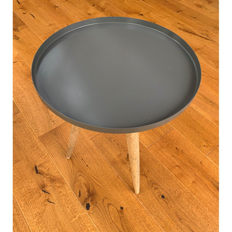 Roger Tray Top End Table, Wood, Grey