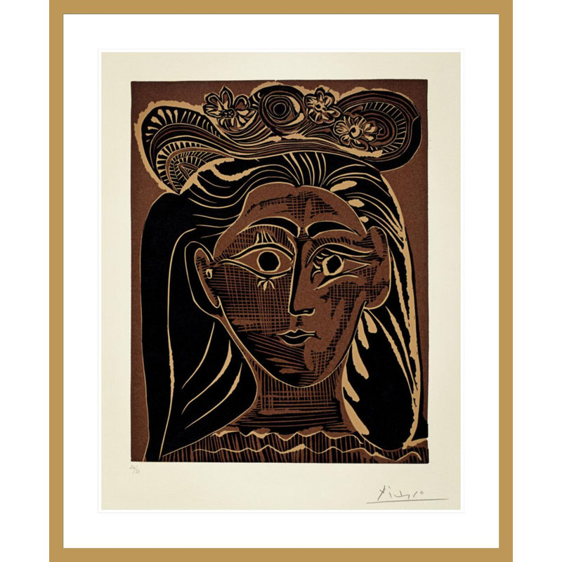 Portrait par Pablo Picasso, impression giclée sur cadre, H 40,63 po x l 33,5 po