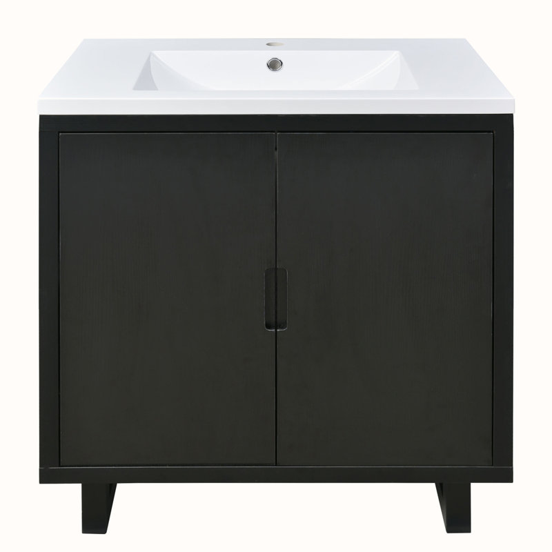 30" Bathroom Vanity with Sink, Black