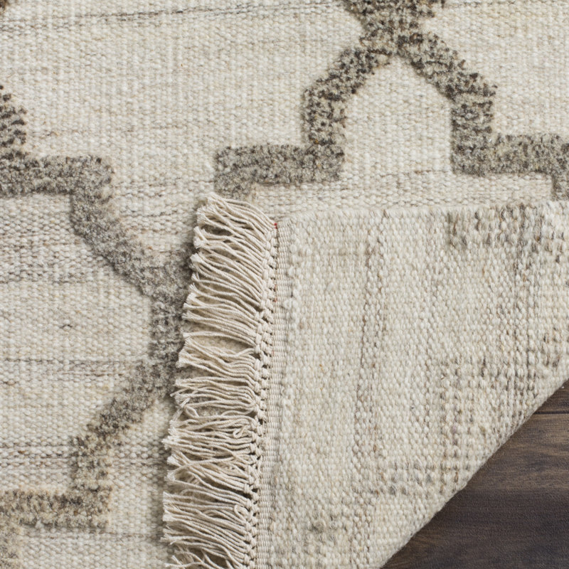 Jeanlouis Geometric Wool Hand Woven Area Rug, Rectangle 152 x 244 cm