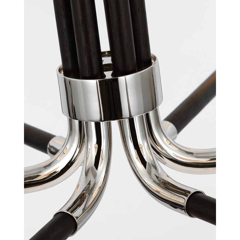 Rigby 6 - Light Chandelier, Polished Nickel/Ebony
