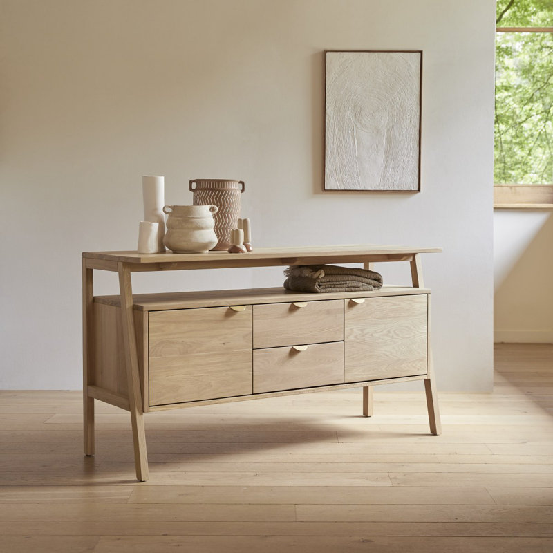 Pola 55.12'' W Solid Wood Sideboard