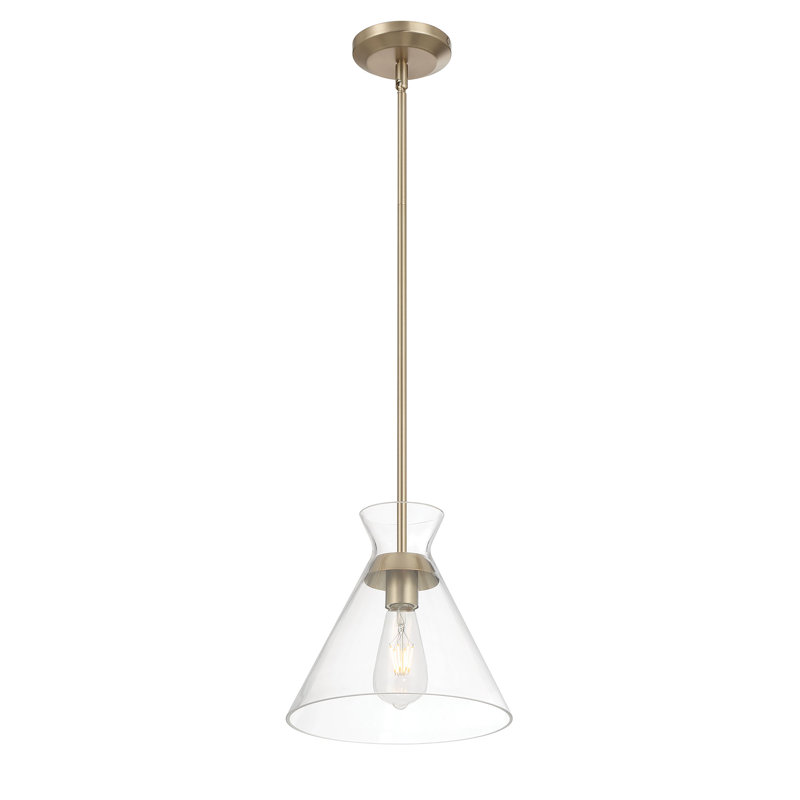 Luminaire suspendu 1 lumière Amarella, Or moderne, H 46,3 po x l 10 po x P 10 po