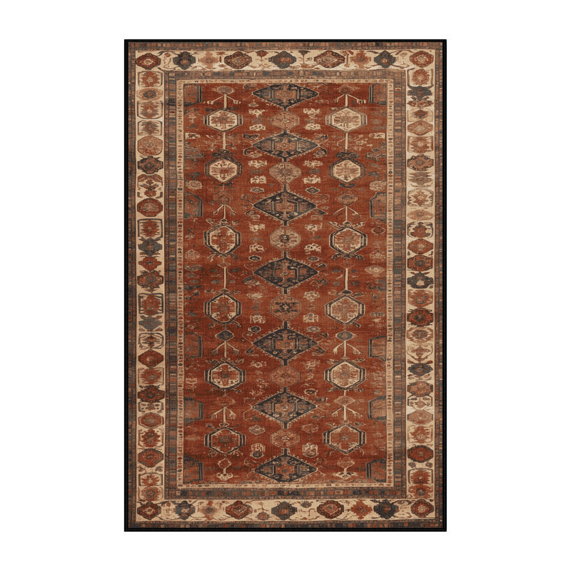 Machine Washable Turkish Brown Area Rug, Rectangle 2' x 3'