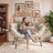 Double Egg Chair Indoor Outdoor Stationary Oversized Thicken Padded Cushions,2 Person Egg Loveseat Chair With Cup Holder& Rain Cover 700lbs,Beige-1587655140