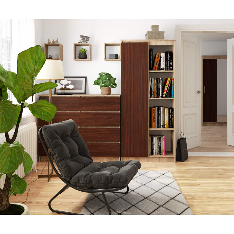 Alexondra 180cm H x 80cm W Standard Bookcase, Sonoma Oak/Venge