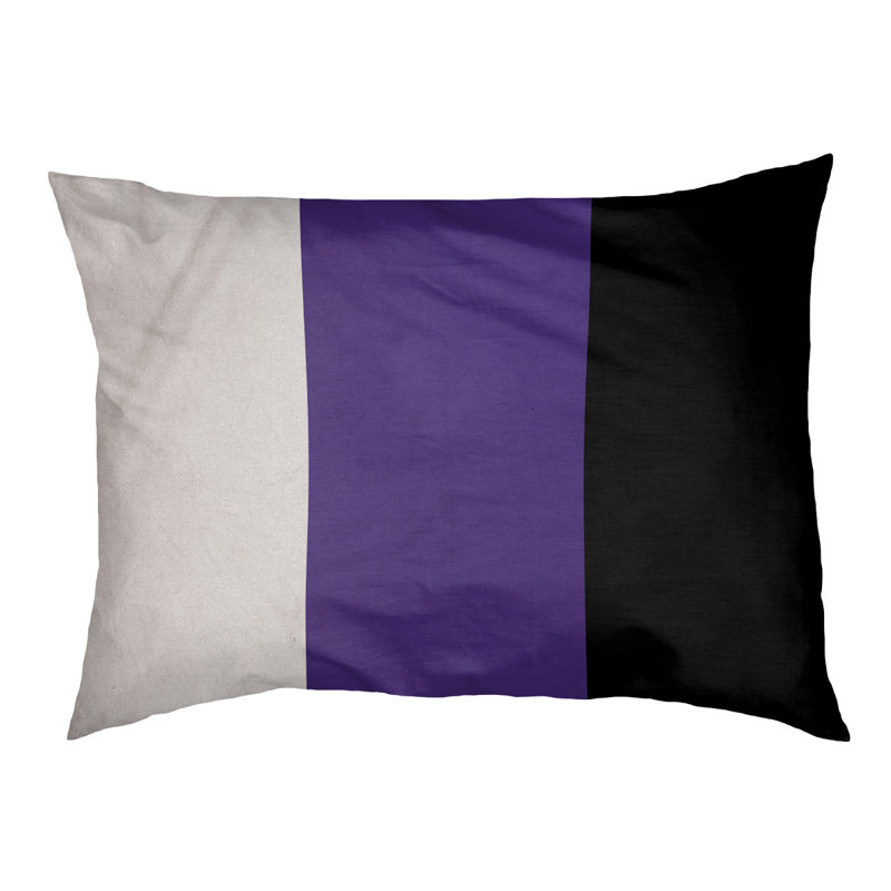 Coussin Washington, Grand (l 40 po x P 30 po x H 6,5 po), Milieu violet / noir