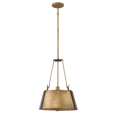 Luminaire suspendu tambour moyen à une lumière Cartwright avec rivets audacieux