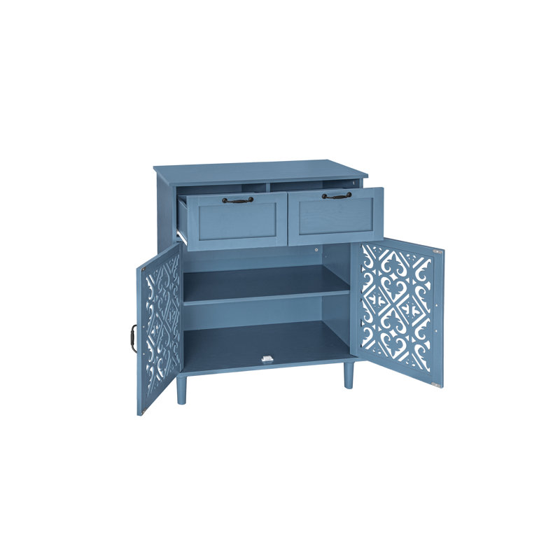 2 Door 2 Drawer Cabinet, Blue