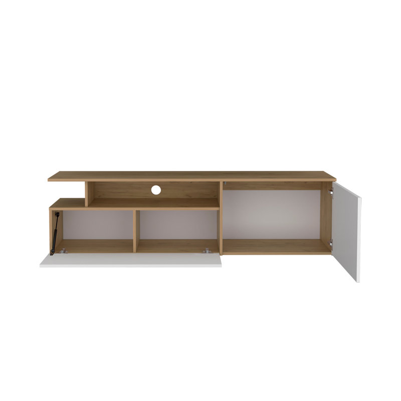 Meuble télé 60 po, 2 portes, 4 tablettes