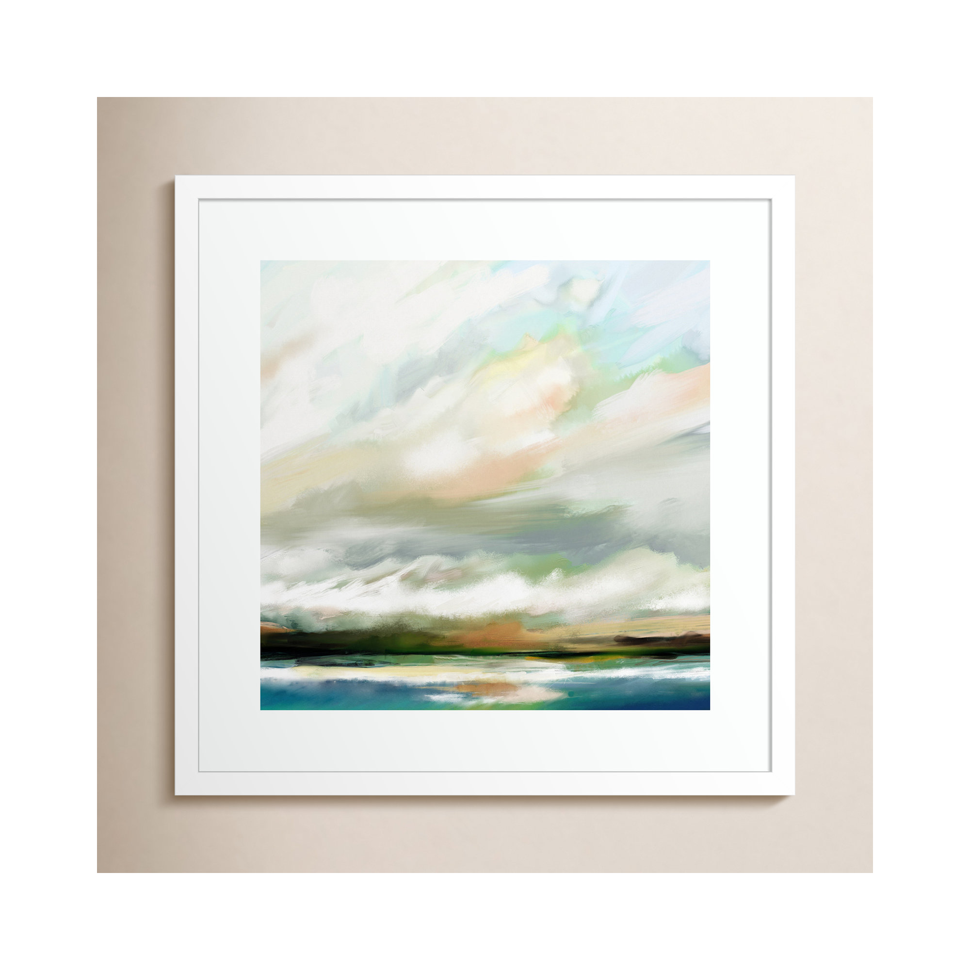 Sunday Morning by Mary Sparrow, White, Framed Print, 25" H x 25" W