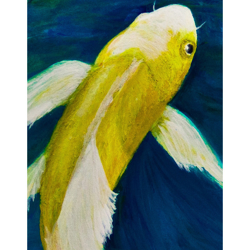 Peinture murale Koi Fish Water Lily, H 108 po x l 96 po