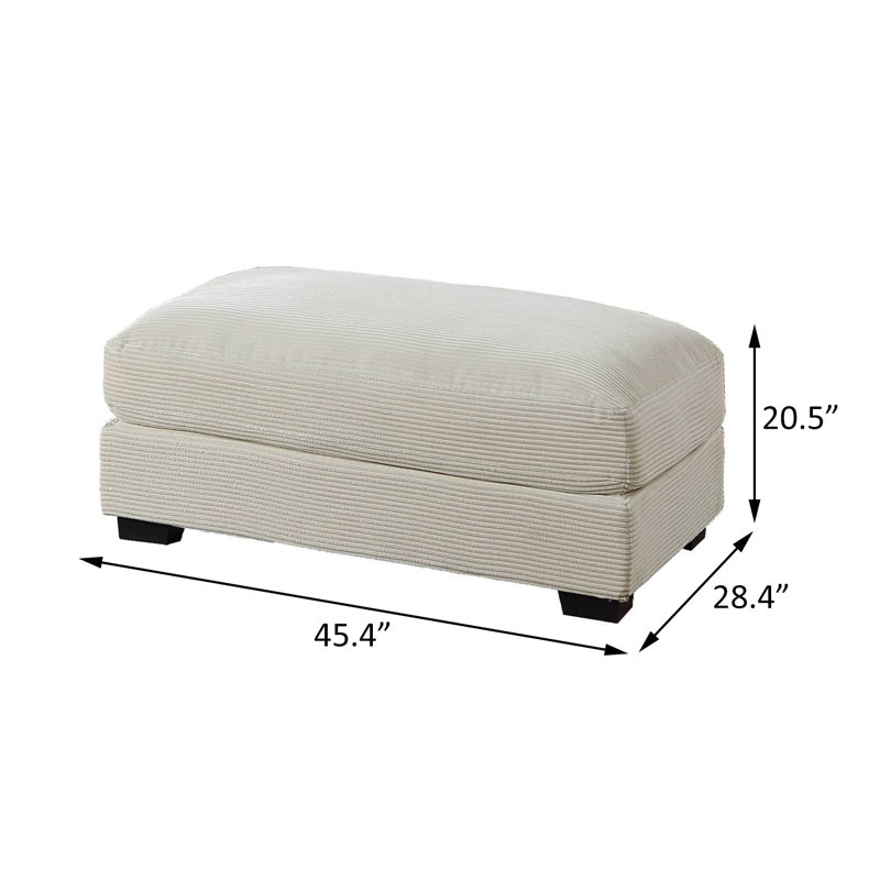 Repose-pieds en velours côtelé l 45,4 po, Beige