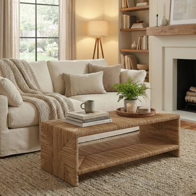 Kanza Abaca Coffee Table, Natural