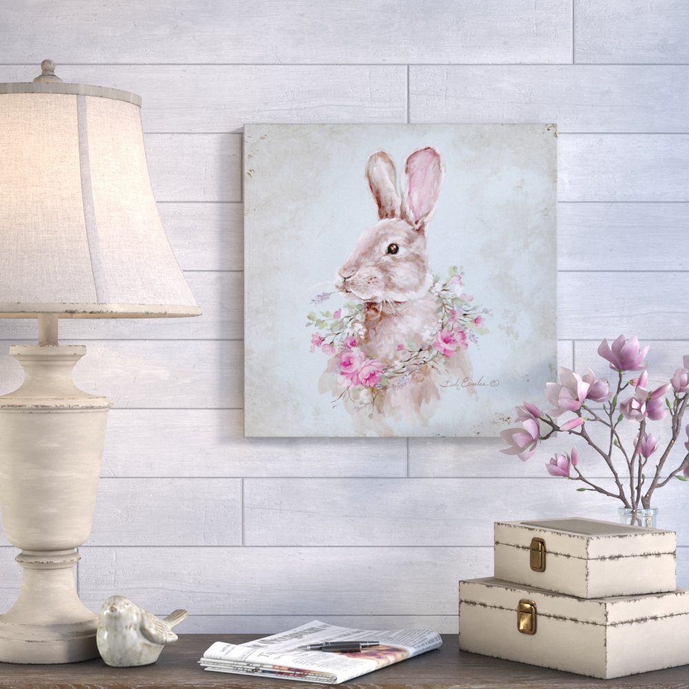" Bunny With Wreath " Ophelia & Co. Mat 