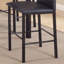 Chaise de salle à manger à hauteur de comptoir de 4 chaises en métal noir, similicuir brun foncé et coussin de coussin