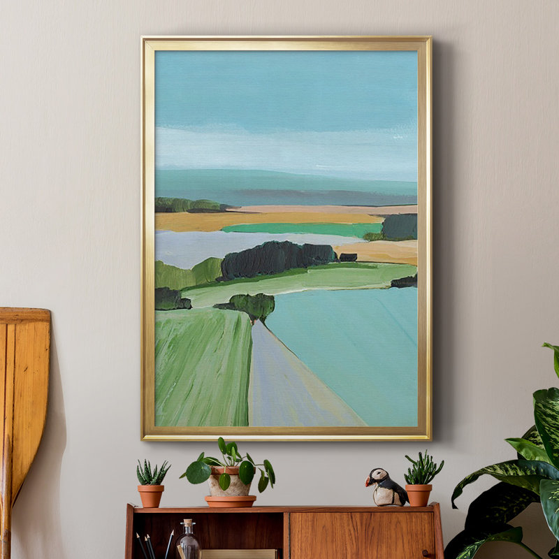 Bright Coloured Countryside III - reproduction de cadre photo unique, H 36,5 po x l 26,5 po x P 1,25 po, Or