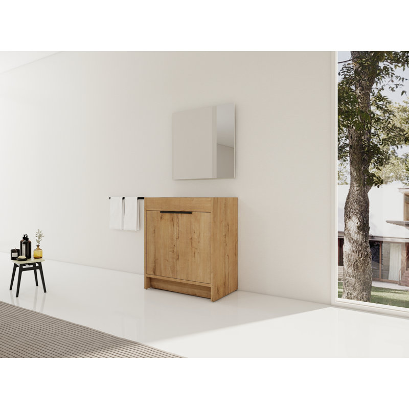 Meuble-lavabo autoportant 30 po, 2 portes à fermeture en douceur, sans lavabo ni dessus | Idée cadeau