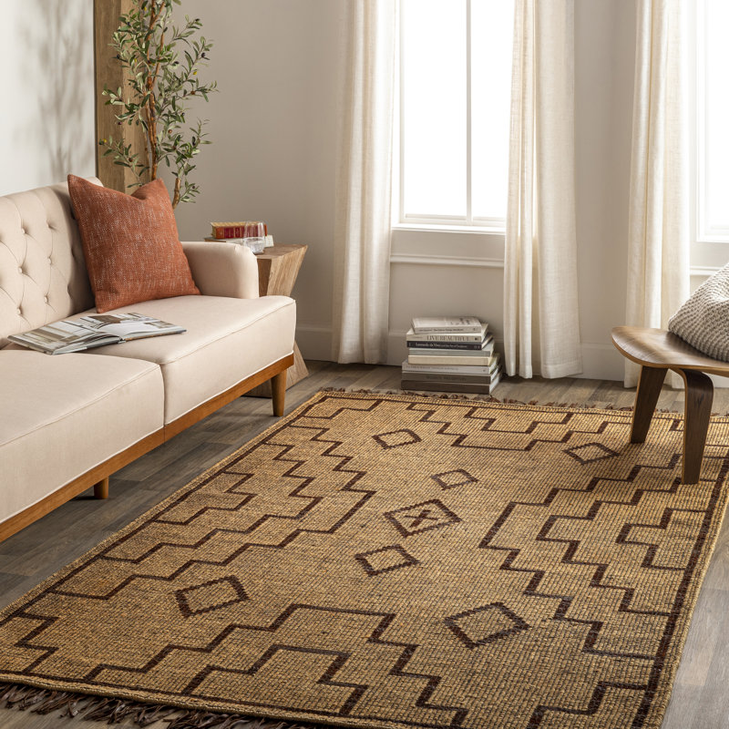 Southwestern Area Rug in Tan, Rectangle 8' x 10'