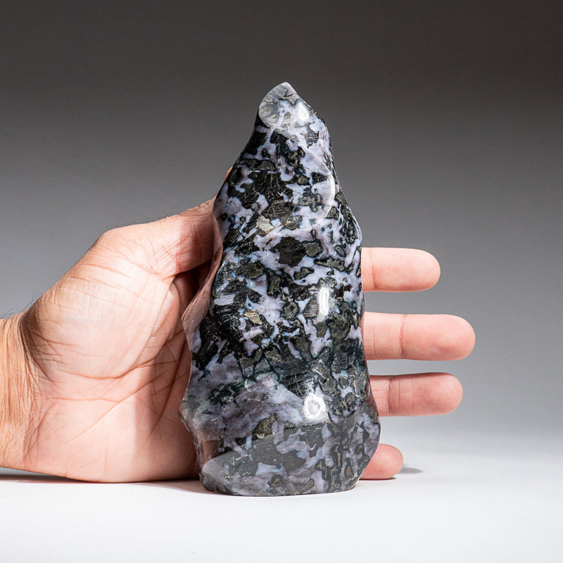 Genuine Polished Indigo Gabbro Flame Freeform (2.2 Lbs)