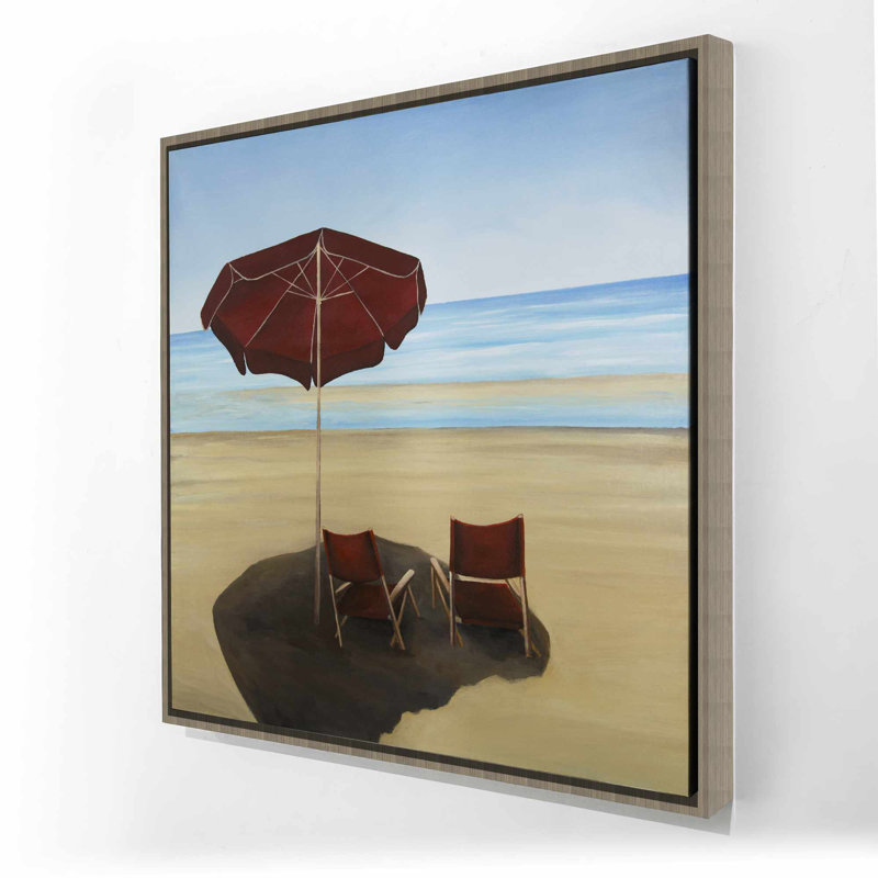 Relax at the beach - Beige Exotic Framed Canvas | Home Decor