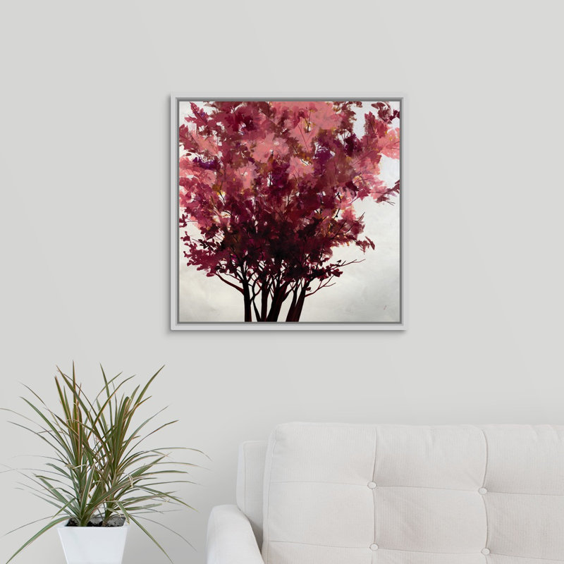 « chaleureux reach », peinture sur toile, H 21,7 po x l 21,7 po x p 1,75 po, Cadre flottant blanc
