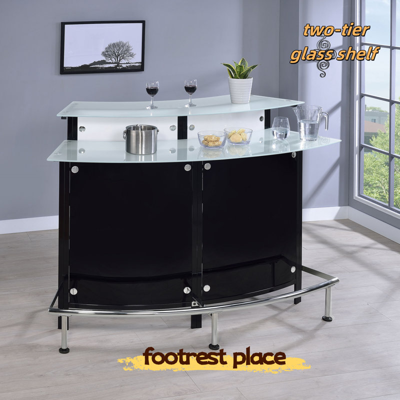Armoire à vin avec repose-pieds noir