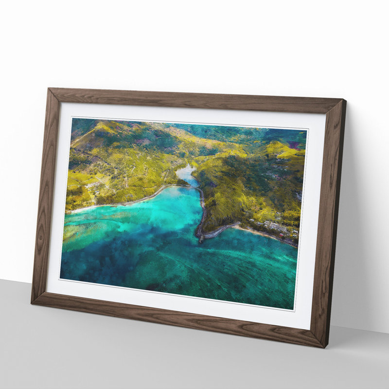 Maconde Point Baie Du Cap in Mauritius - Picture Frame Graphic Art, Walnut Framed, 27cm H x 36cm W x 2cm D