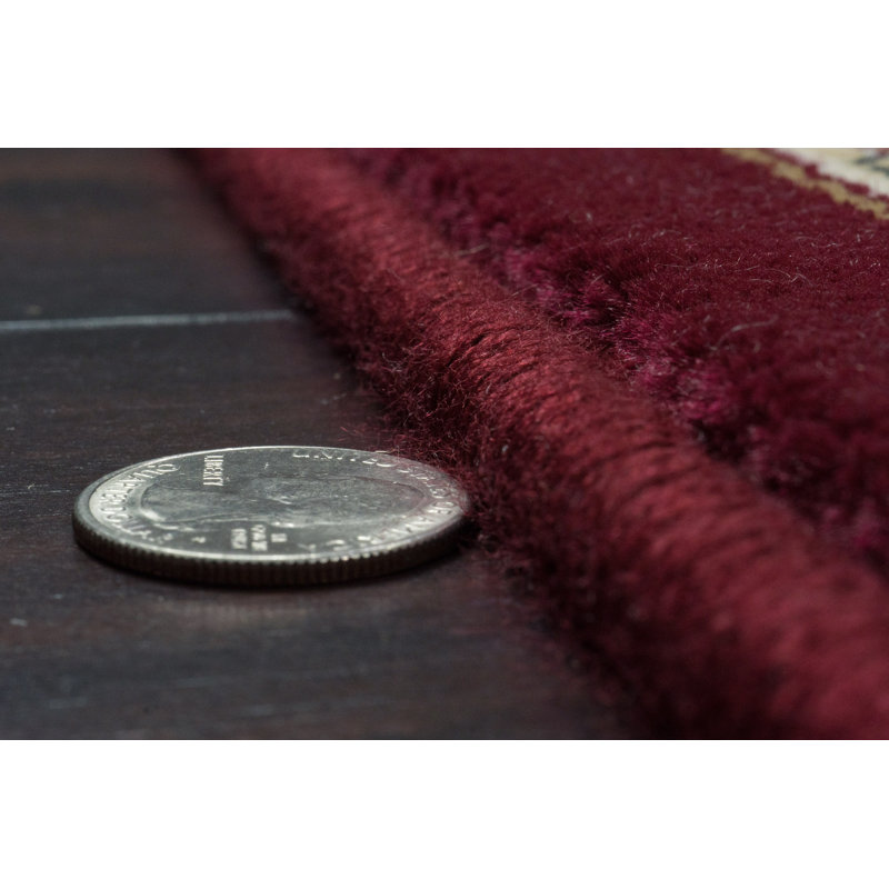 Tapis rouge/ivoire oriental Attell, Rectangle 2 pi x 3 pi 11 po
