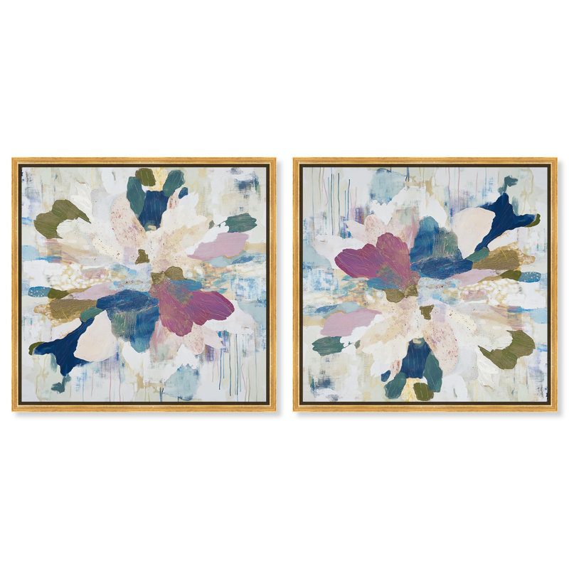 «Dépliant« I »sur toile« Pastel Hue »par Art Remedy, H 17 po x l 17 po, Cadre doré