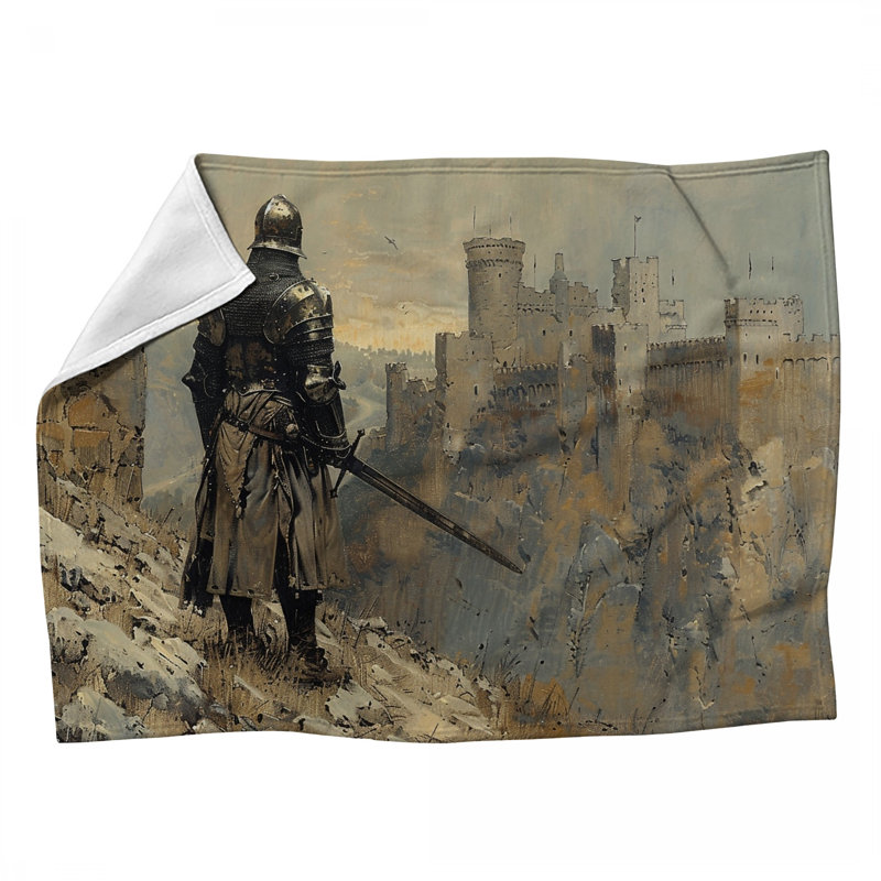 Knight Fleece Throw Blanket - Medieval Throws for Sofas or Beds, 60" W x 80" L