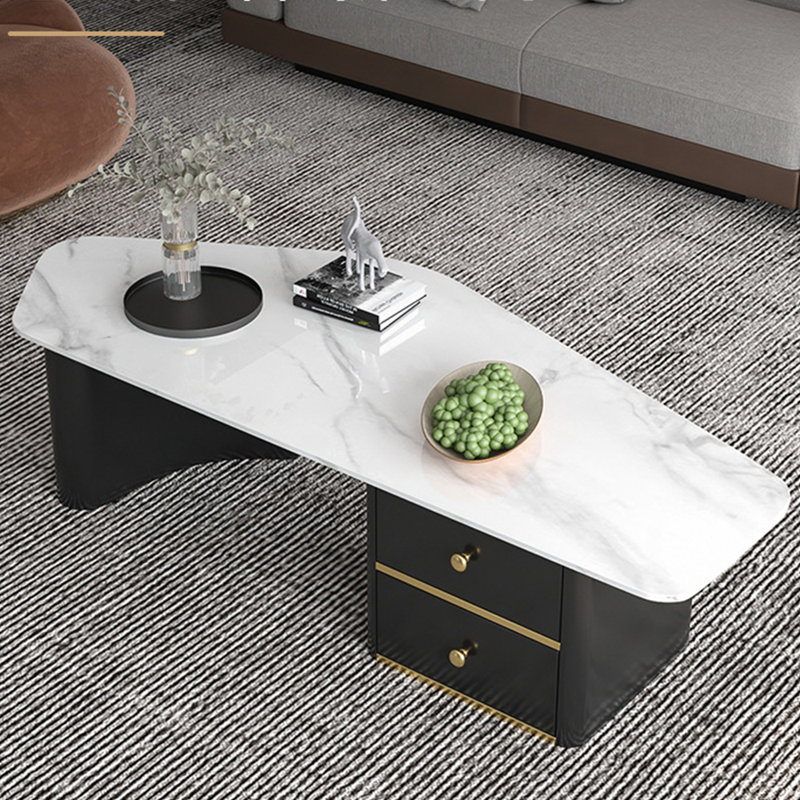 Italian Irregular Rock Slab Coffee Table, 15.75" H x 62.99" L x 29.13" W