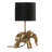 15.5''H Black Drum Shade With Novelty Elephant Base Table Lamp 